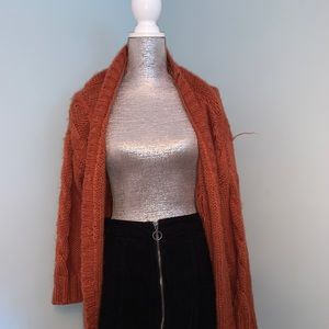 Knit orange cardigan